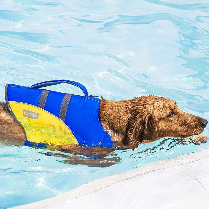 Dog Swim Vest in White, Green and Yellow, XS to 2XL
