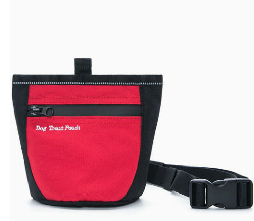 Waterproof Training Treat Pouch for Dogs in Black and Red