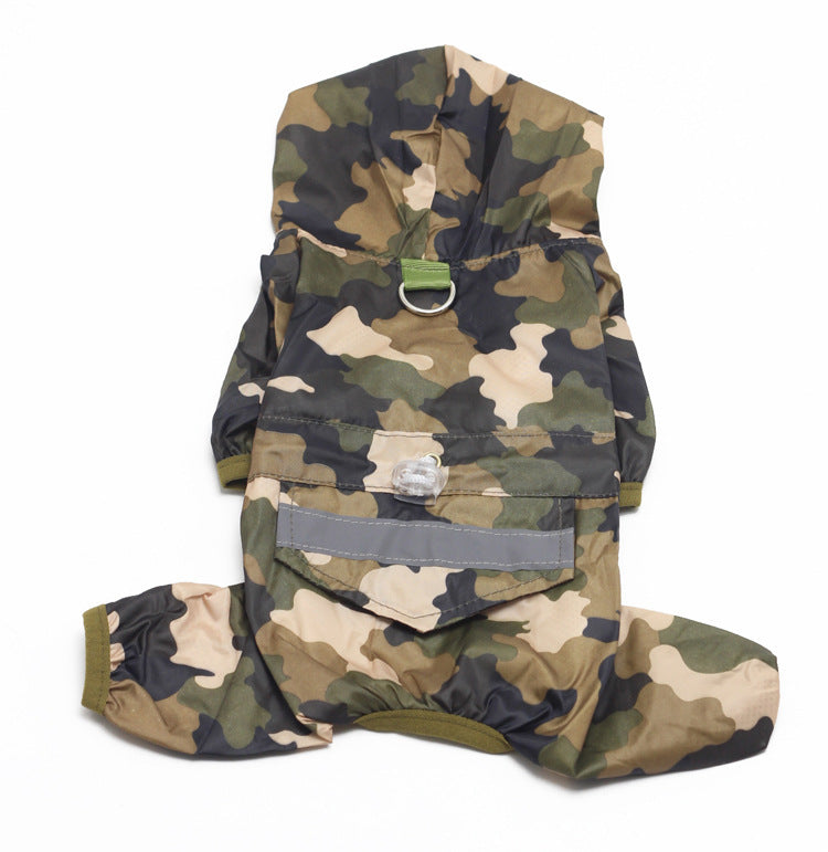 Four-Leg Hooded Dog Raincoat