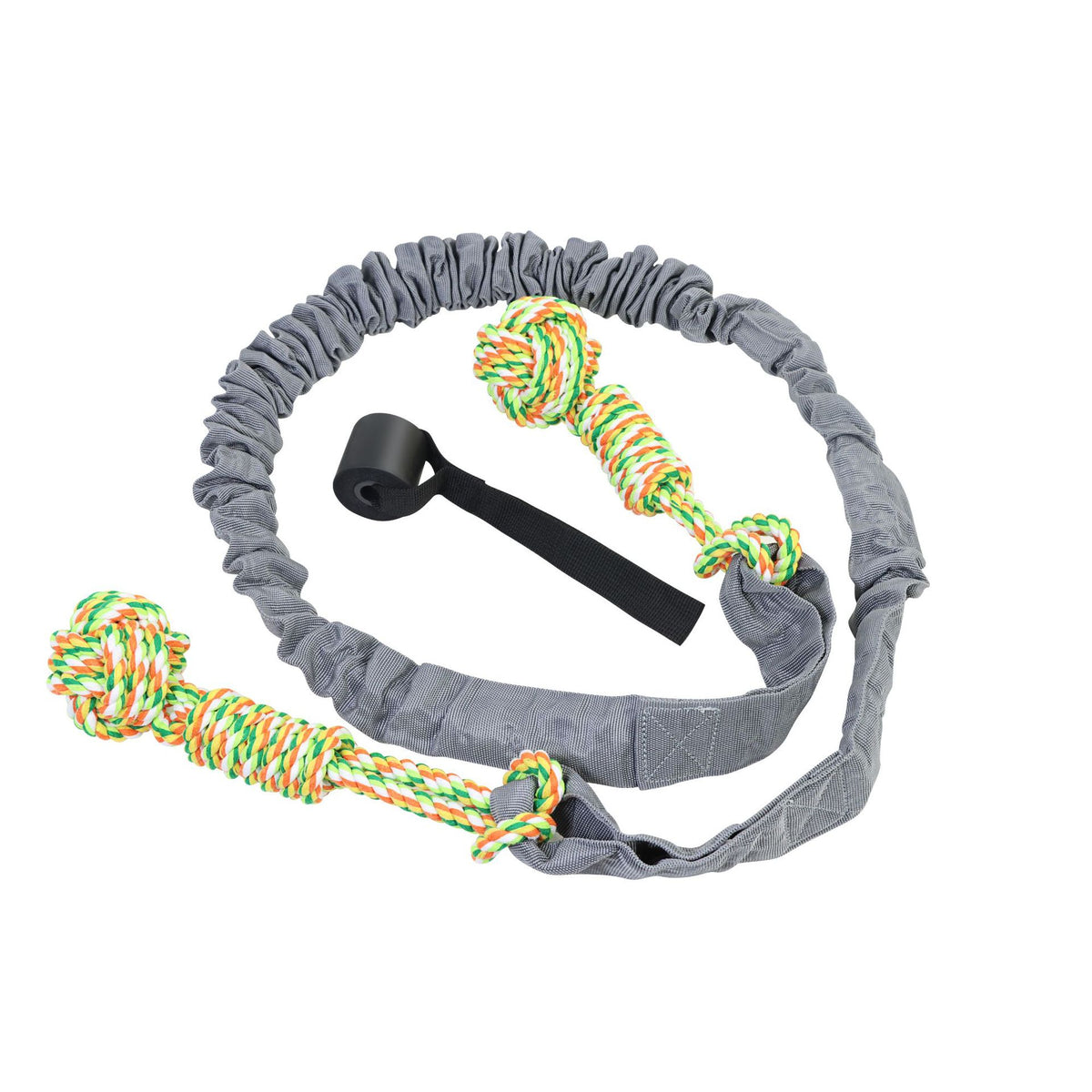 Dog Tug Rope Toy in Black, Gray, and Red