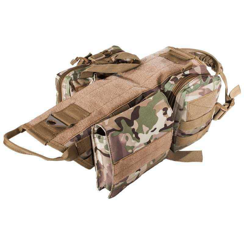 Tactical Molle Dog Harness Vest in Black, Green and Camo