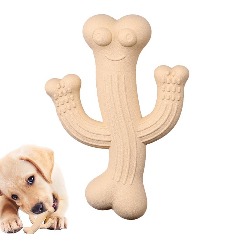 Cactus Dog Chew Toy in Beige, Purple & Blue