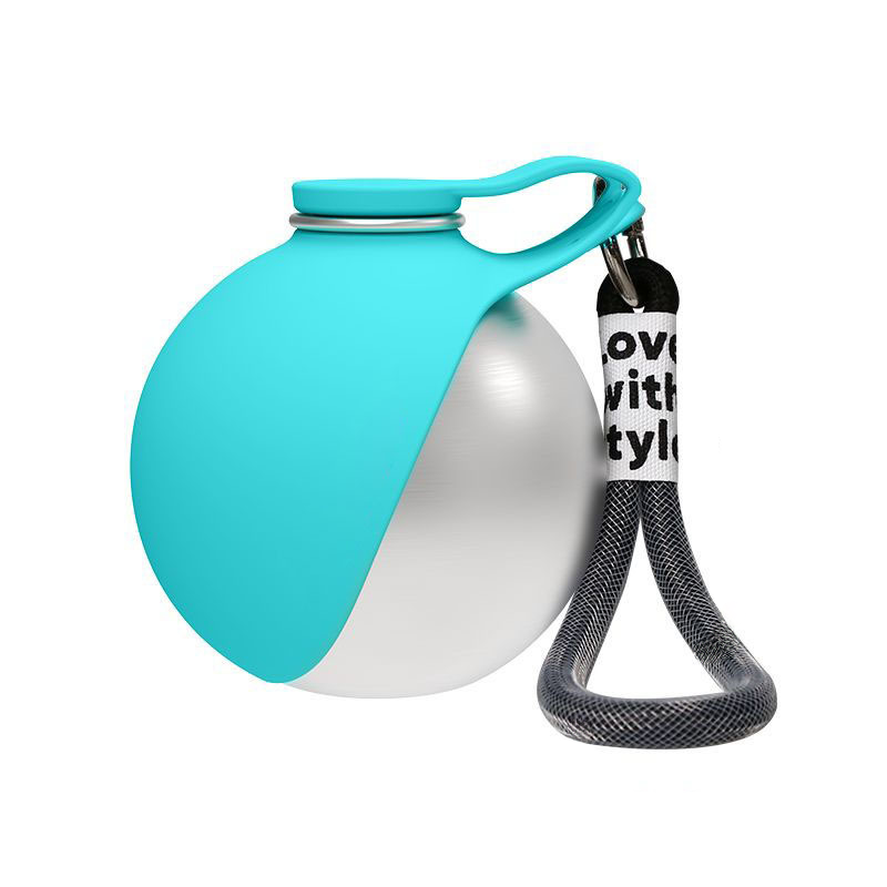Portable Dog Water Bottle with Bowl in Blue and Pink