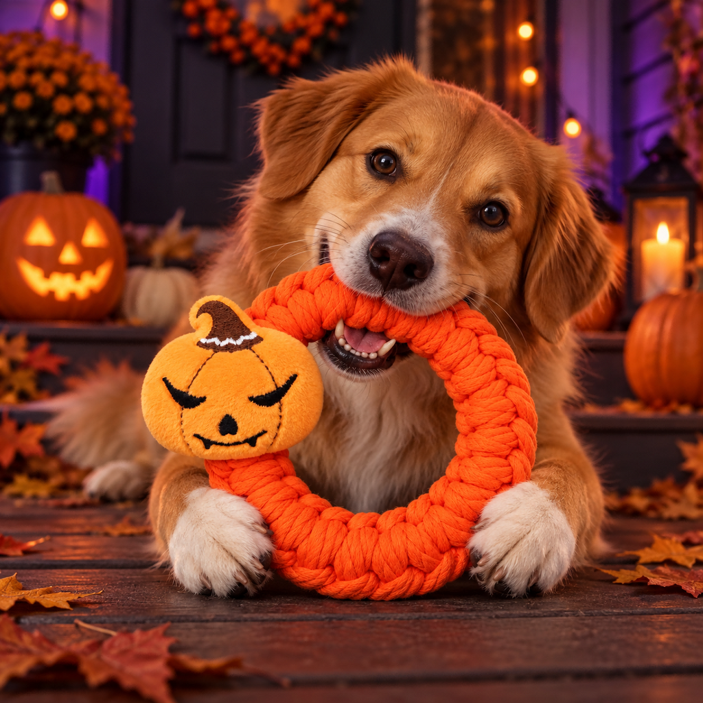 Halloween Tug Of War Spider Plush Dog Toy