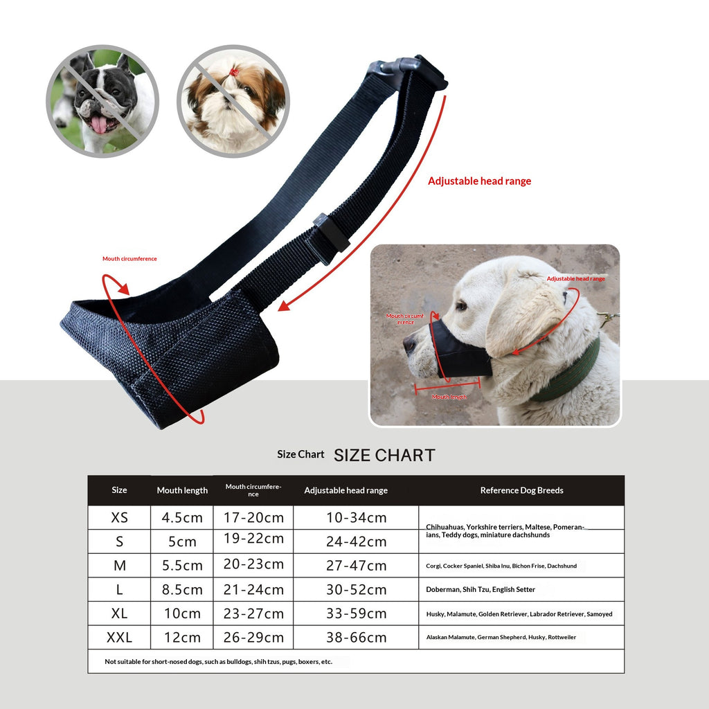 Black Breathable Dog Muzzle