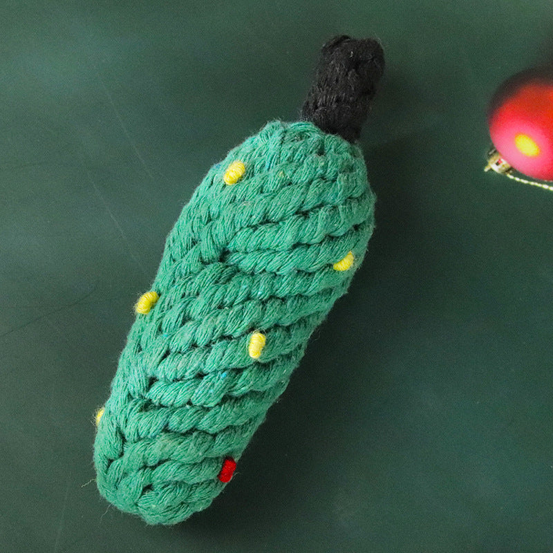 Christmas Cotton Rope Dog Toy Set with Knots