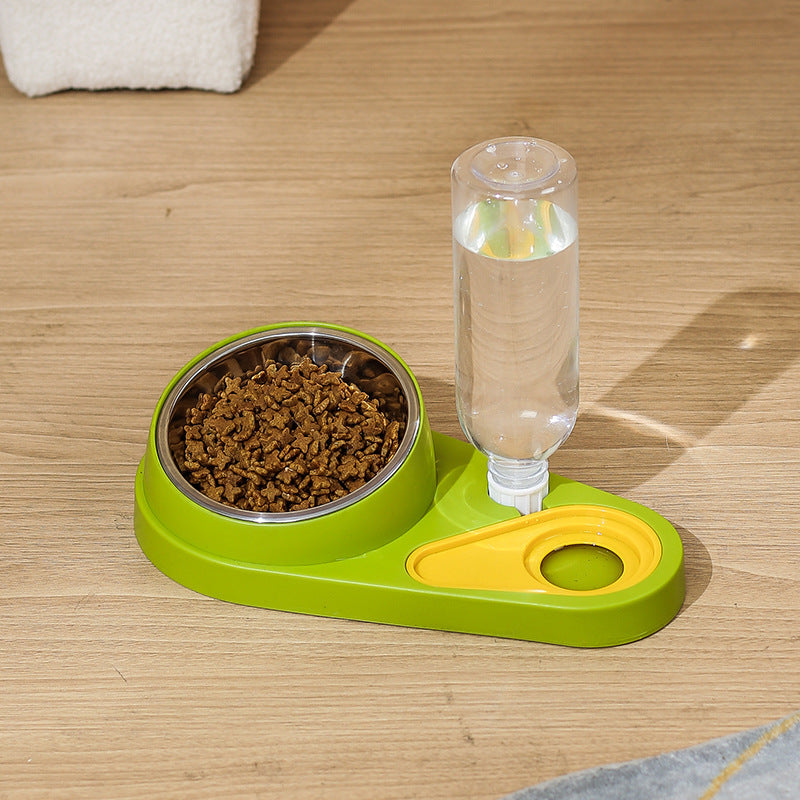 Food Bowl with Gravity Water Bottle Dispenser