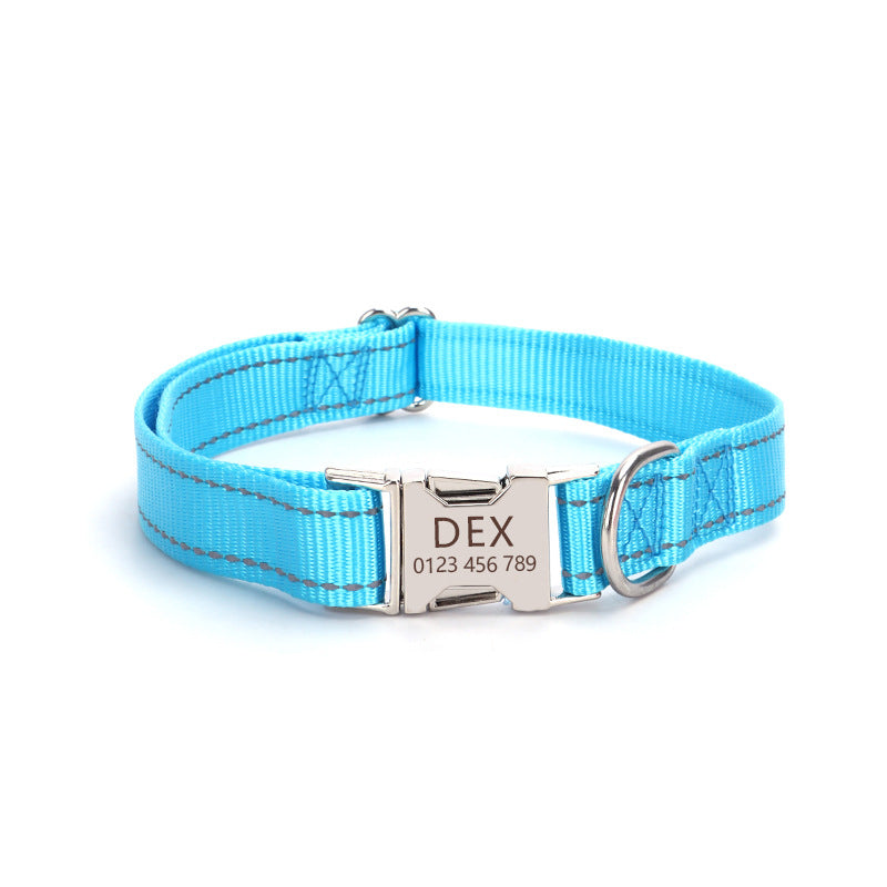 Reflective Nylon Dog Collar in 8 Colors