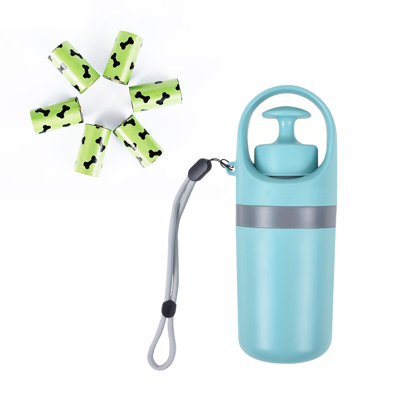 Portable Dog Waste Scooper with Bag Dispenser in Blue