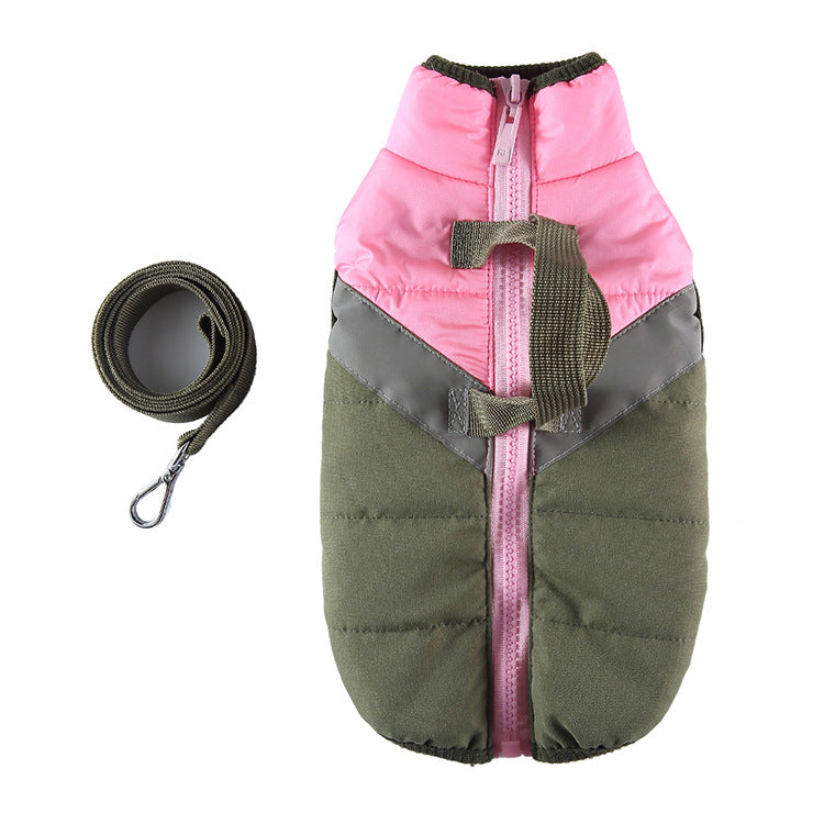 Dog Winter Coat with Breast Collar and Leash
