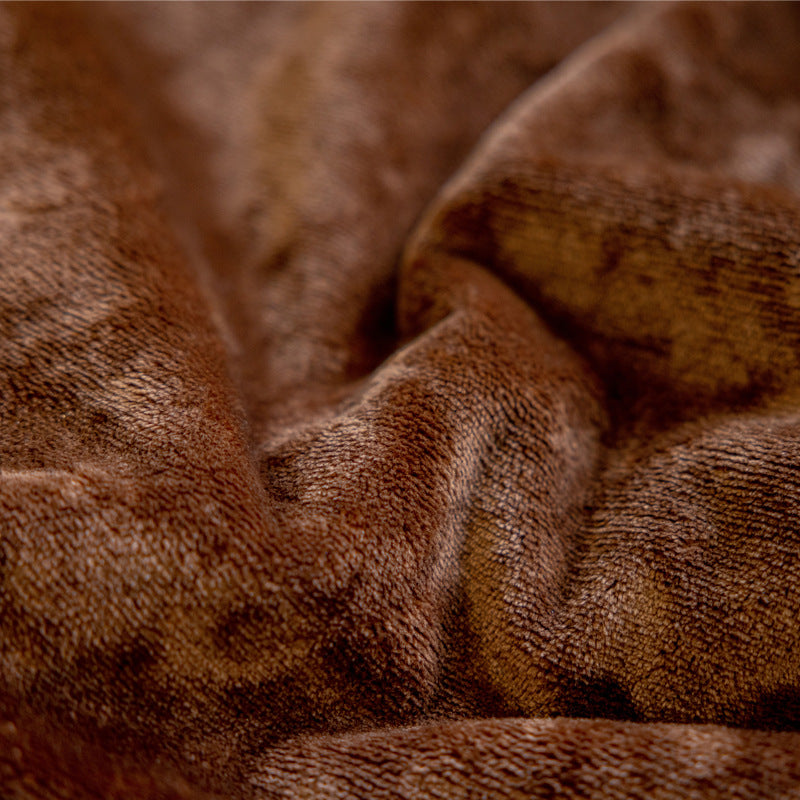 Waterproof Flannel Dog Blanket in Gray, Camel, Navy & Coffee