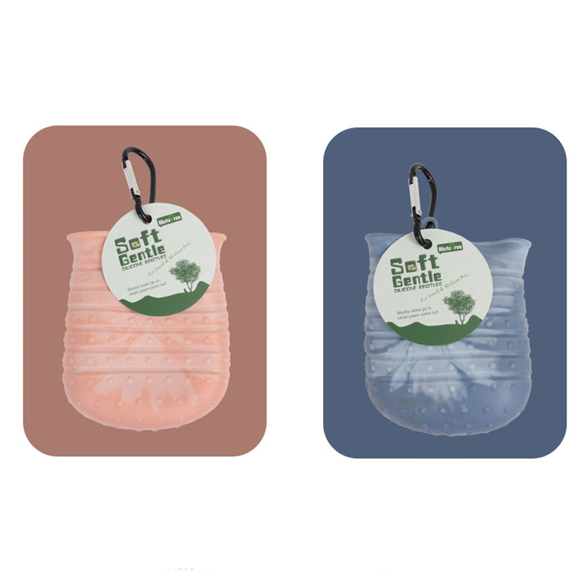 2 In 1 Paw Washer Brush Cleaning Cup in Blue and Pink