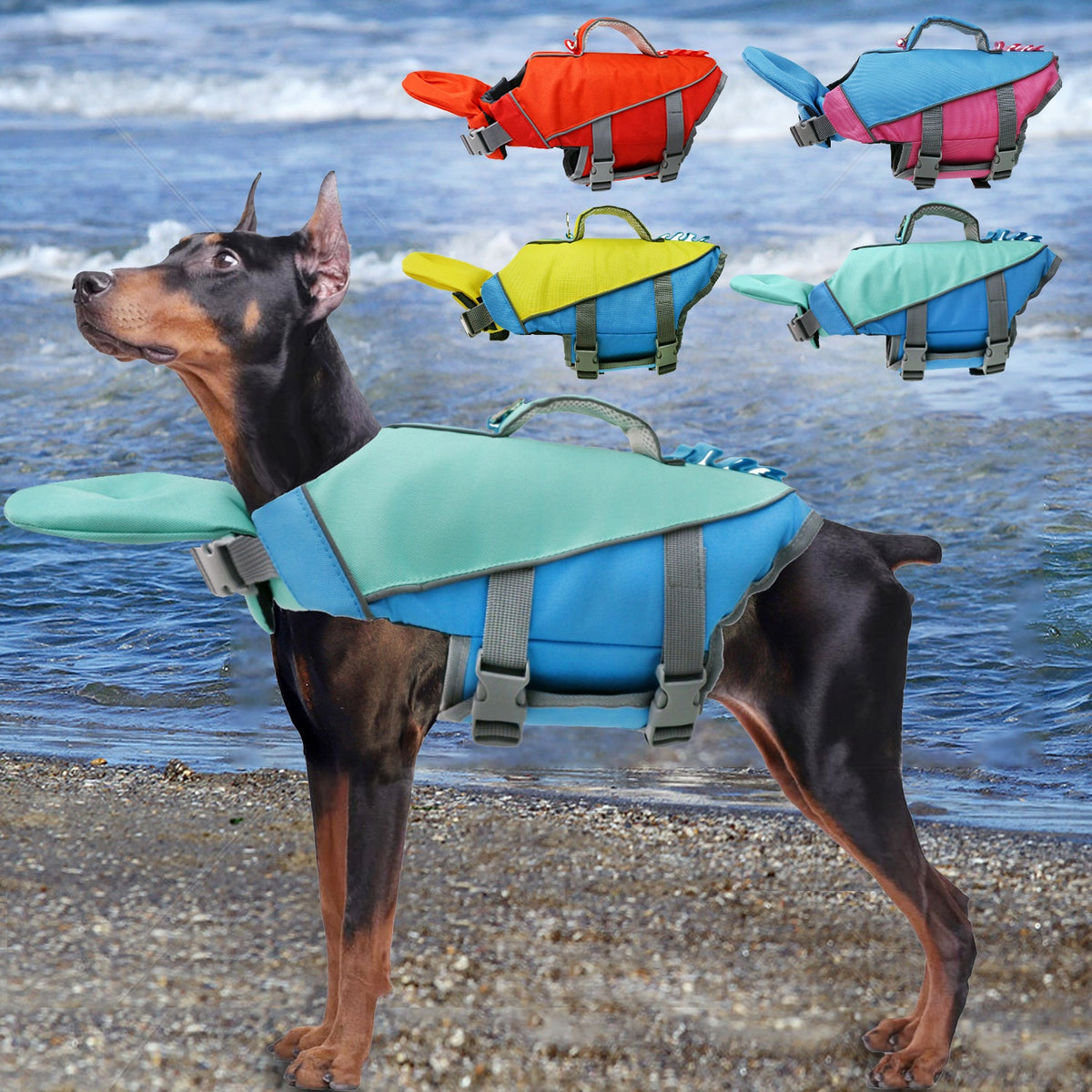 Reflective Patchwork Dog Swimsuit Vest