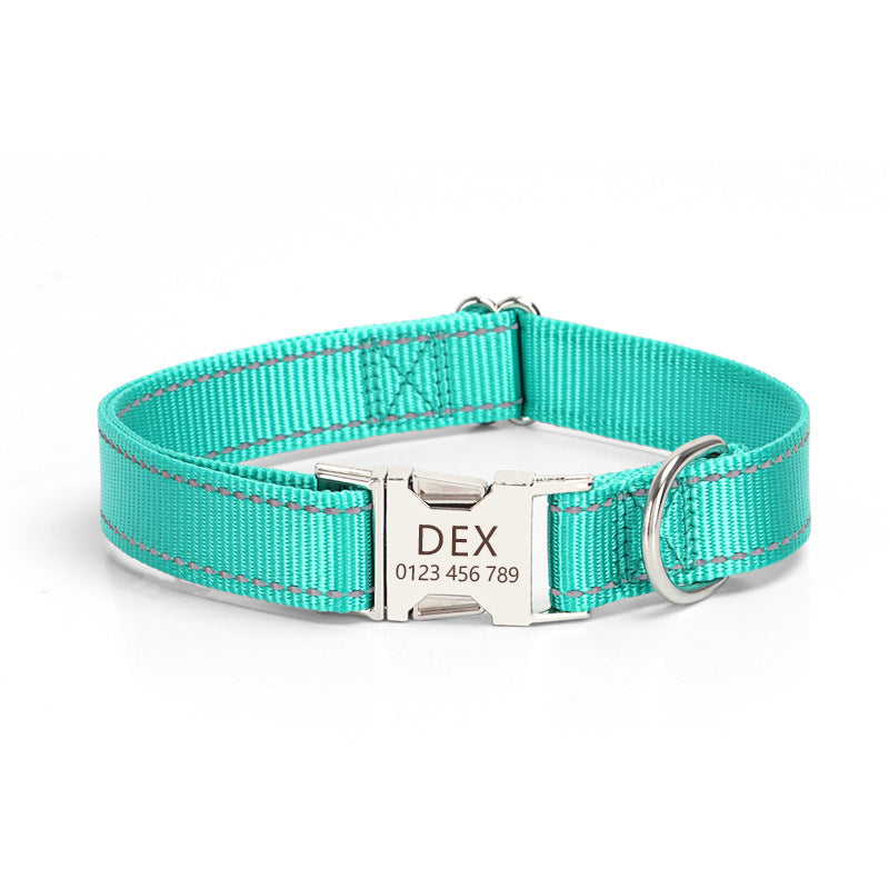 Reflective Nylon Dog Collar in 8 Colors