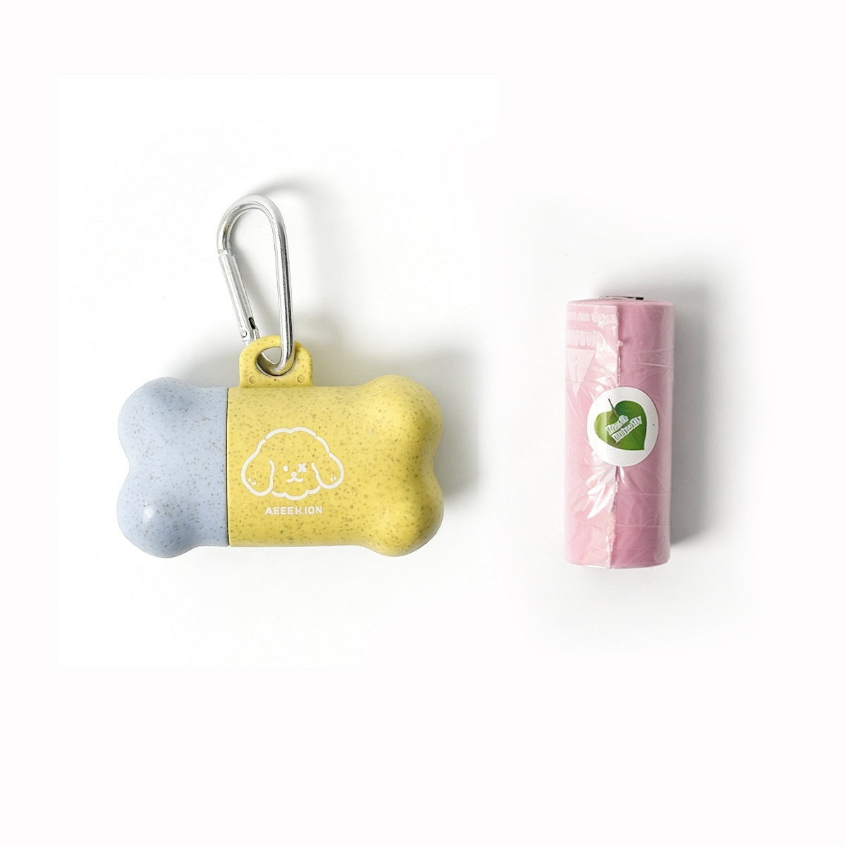 Waste Bag Dispenser for Walking Dogs in Yellow and Blue