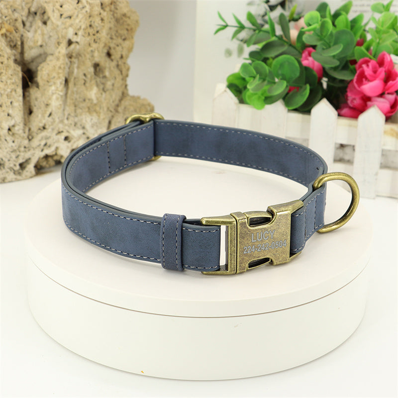 Elegant Dog Collar and Leash Set in Multiple Colors