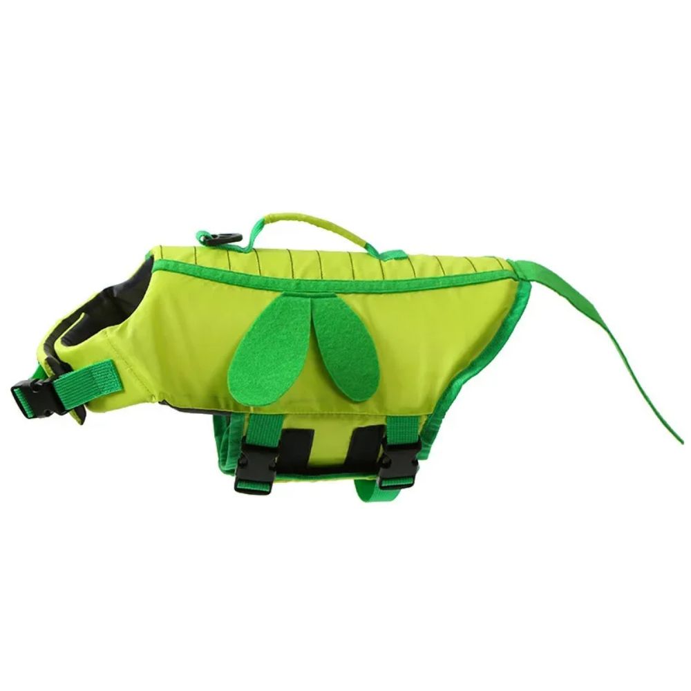Bee and Dinosaur Dog Swim Vest in Yellow and Green