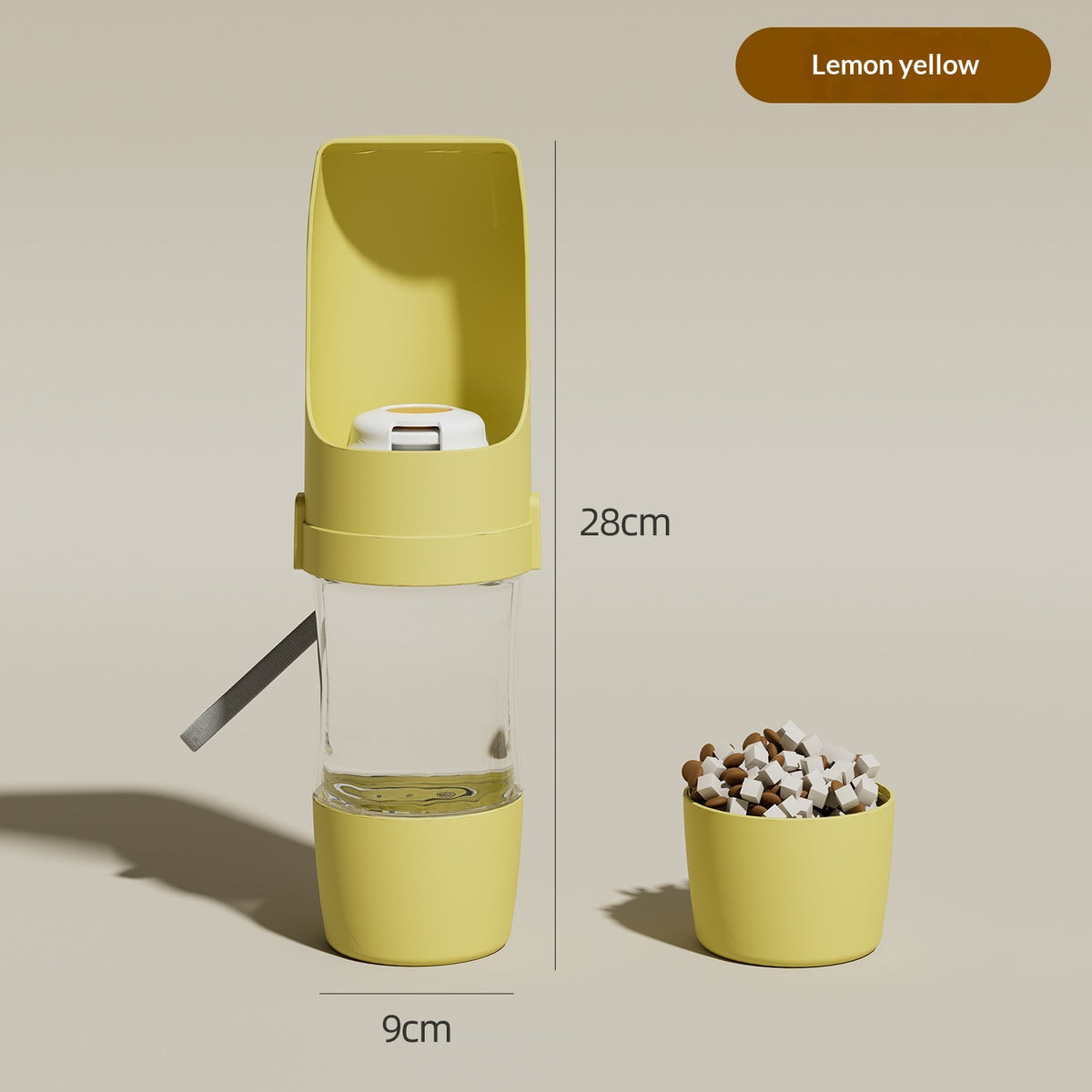 Portable Dog Water Bottle in Gray, Green, Pink, Yellow