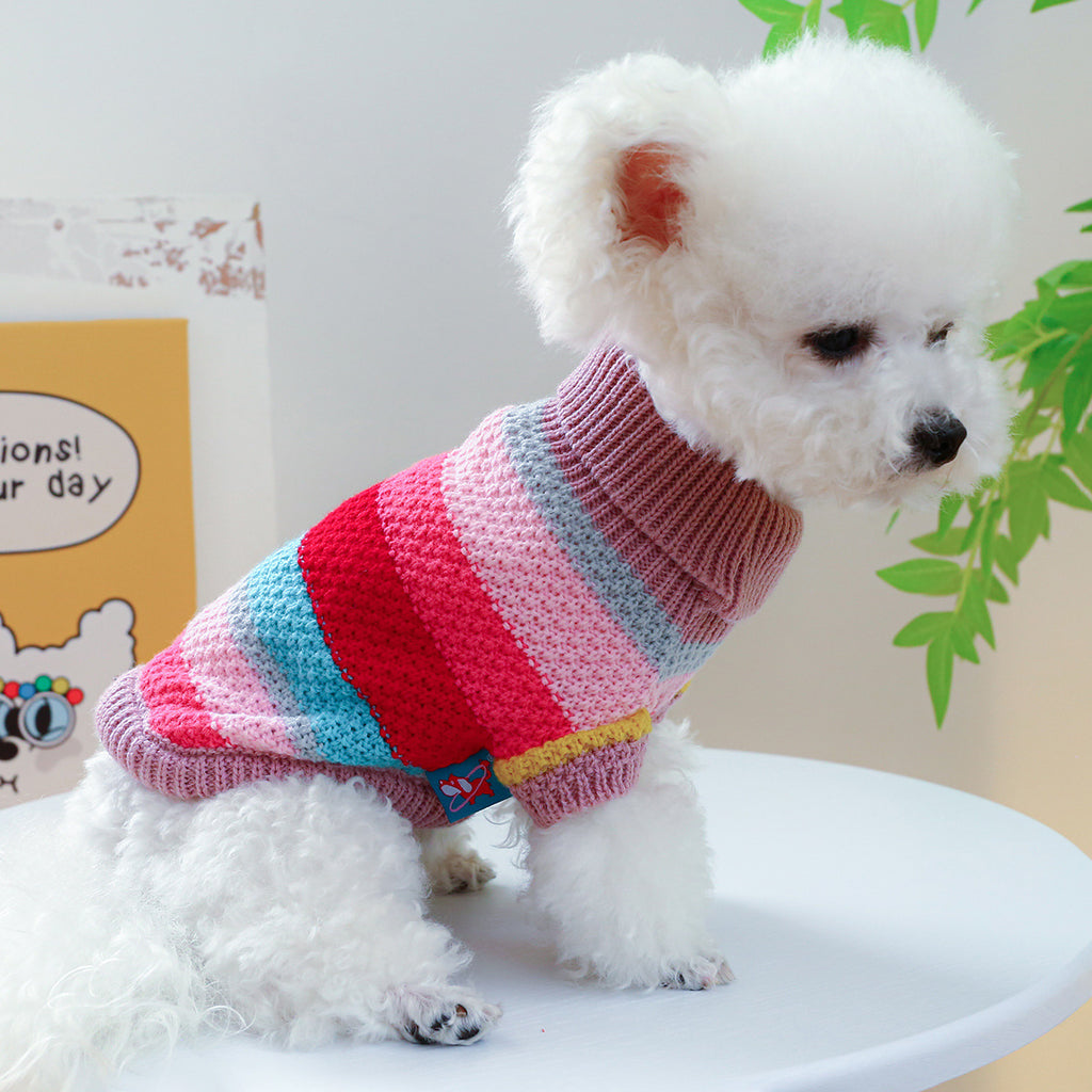 Striped Knit Sweater for Small Dogs