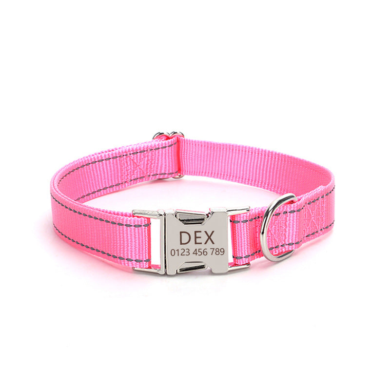 Reflective Nylon Dog Collar in 8 Colors