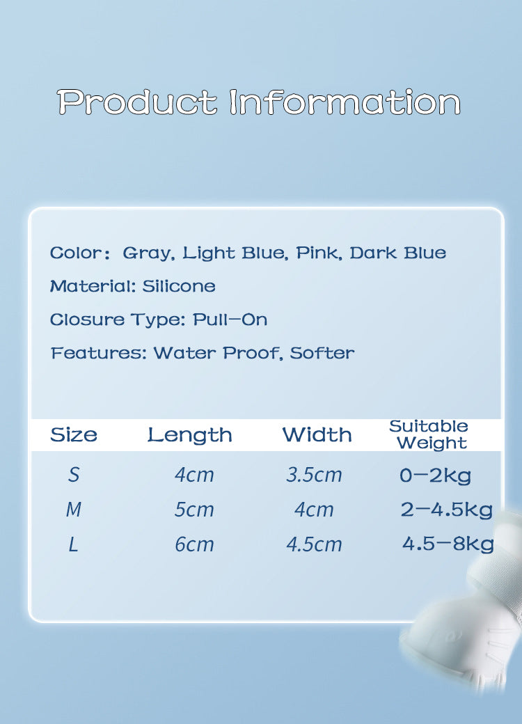 Waterproof Silicone Rain Boots for Dogs, 4-Pack