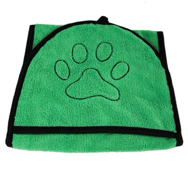 Absorbent Dog Bath Towel in Blue, Grey & Green