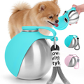 Portable Dog Water Bottle with Bowl in Blue and Pink