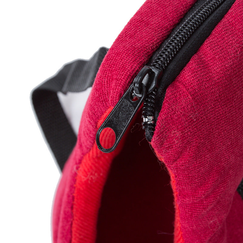Portable Dog Carrier Bag in Red, Gray & Black
