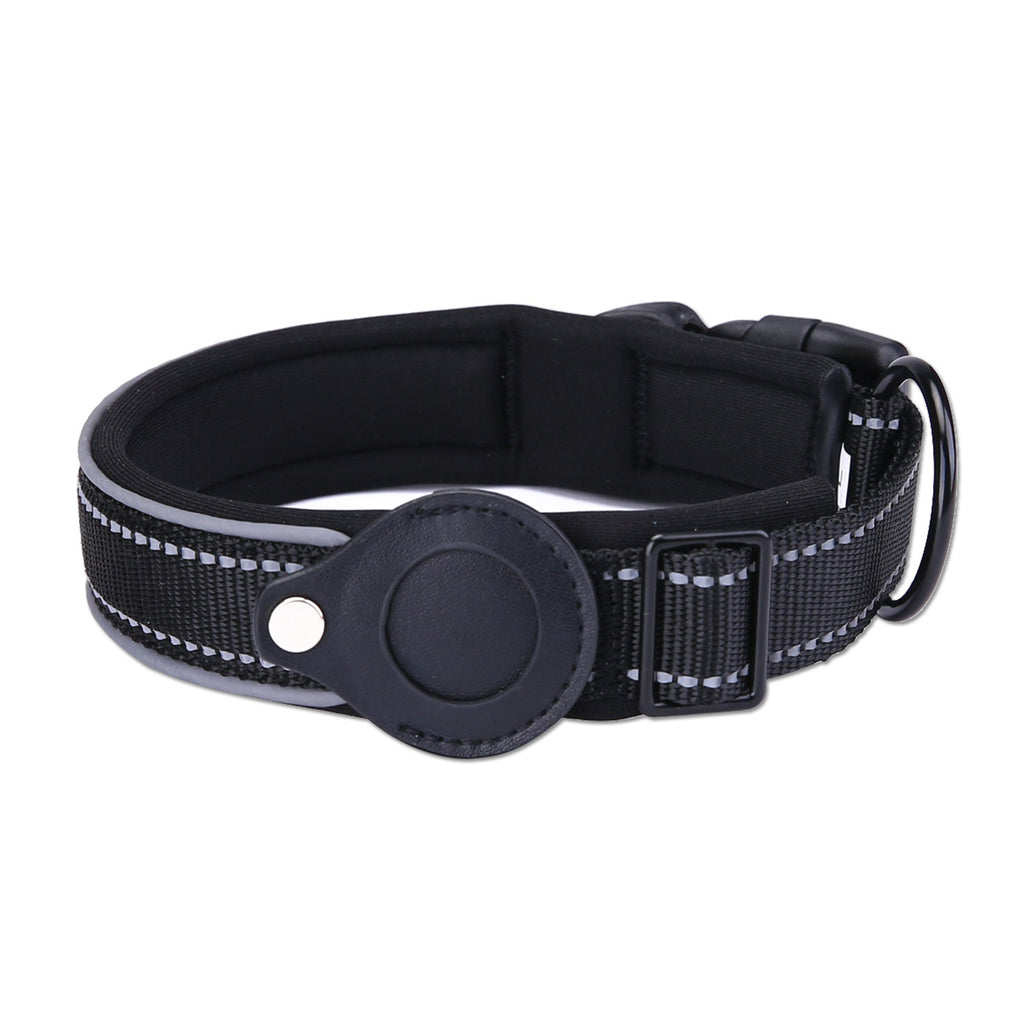 Adjustable Dog Collar with Tracker Pocket in Multiple Colors