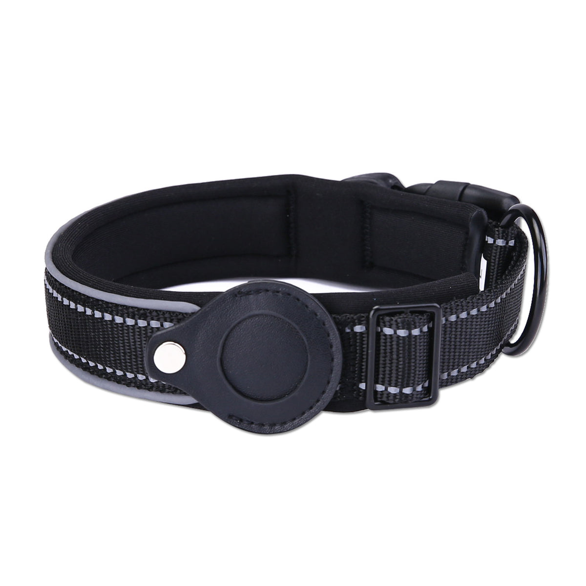 Adjustable Dog Collar with Tracker Pocket in Multiple Colors