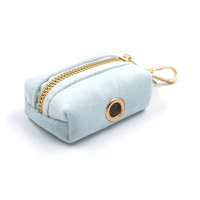 Soft Velvet Poop Bag Dispenser with Hardware Accent