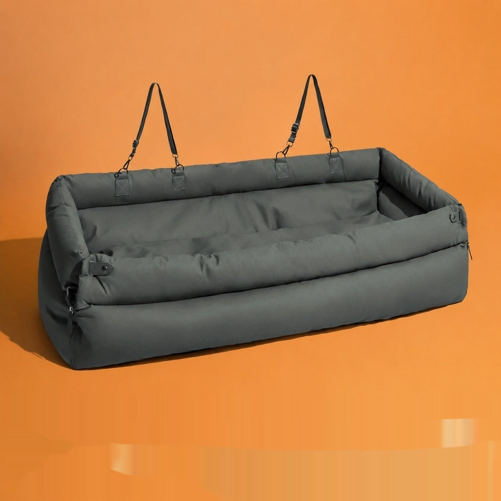 Car Seat Cover Dog Bed in Blue, Green & Khaki