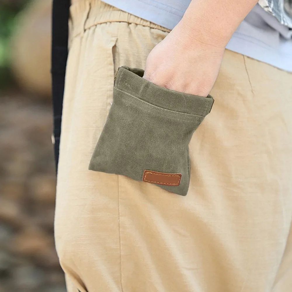 Portable Dog Treat Pouch With Carabiner in Gray, Brown, Green, Black