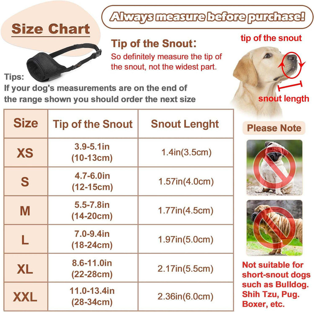 Soft Mesh Dog Muzzle with Front Opening