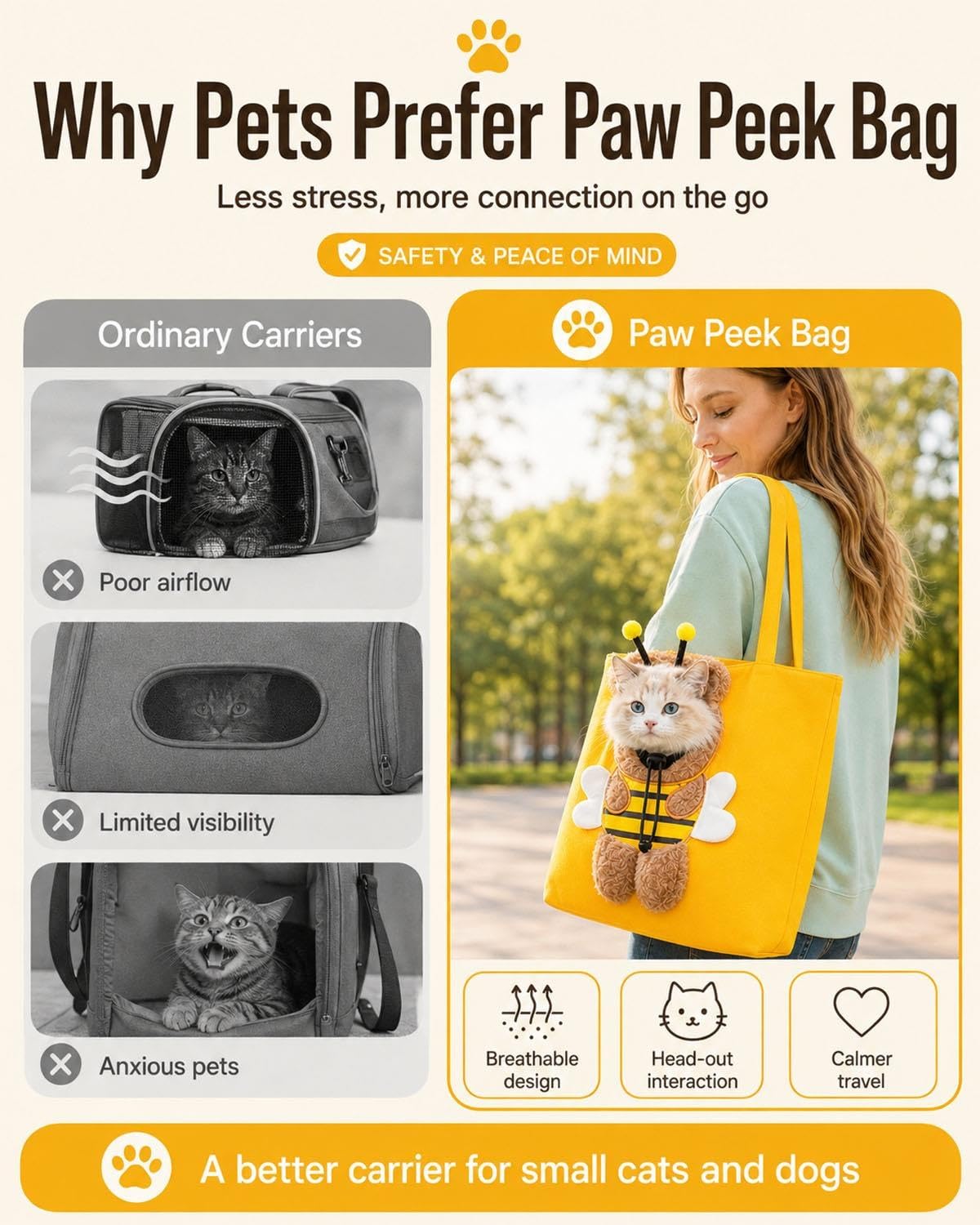 Breathable Canvas Shoulder Carrier in Yellow and Blue