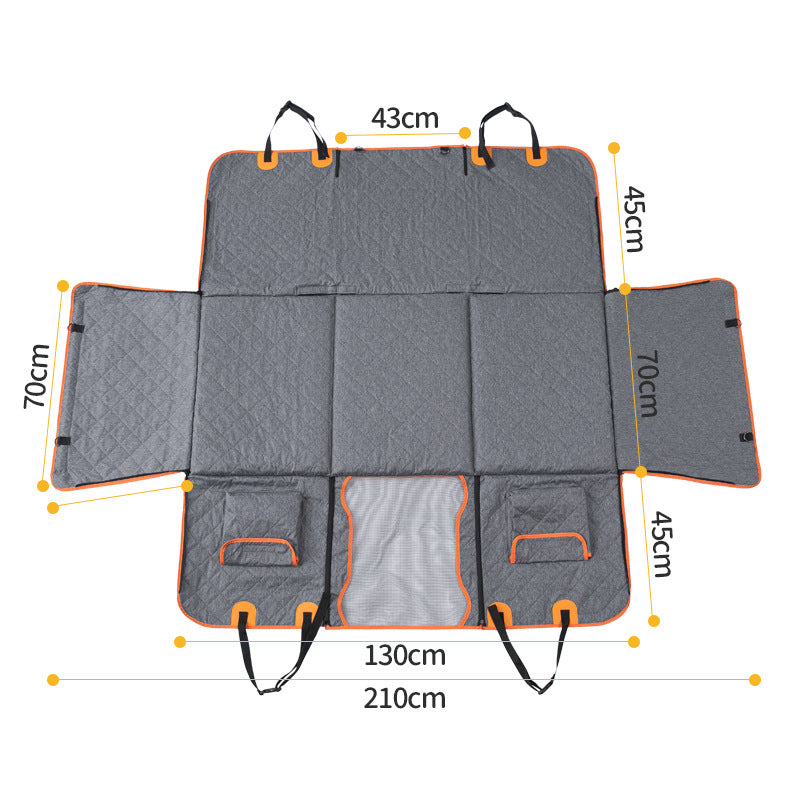 Backseat Dog Car Seat Cover in Orange and Gray