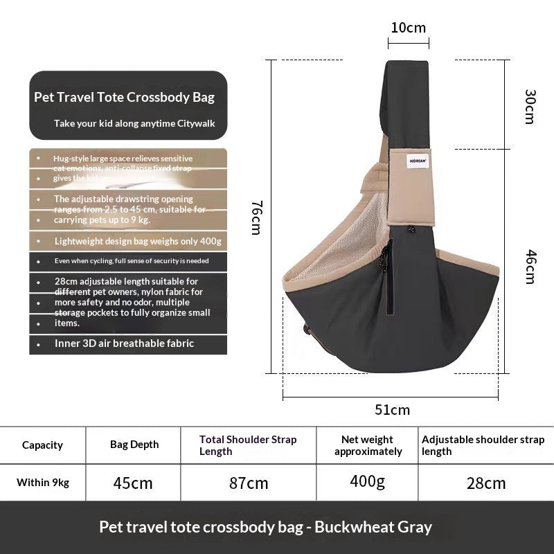Portable Shoulder Dog Carrier in Buckwheat Gray and Olive Green