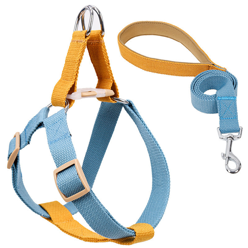 Color Drawstring Leash Vest-Style Dog Harness