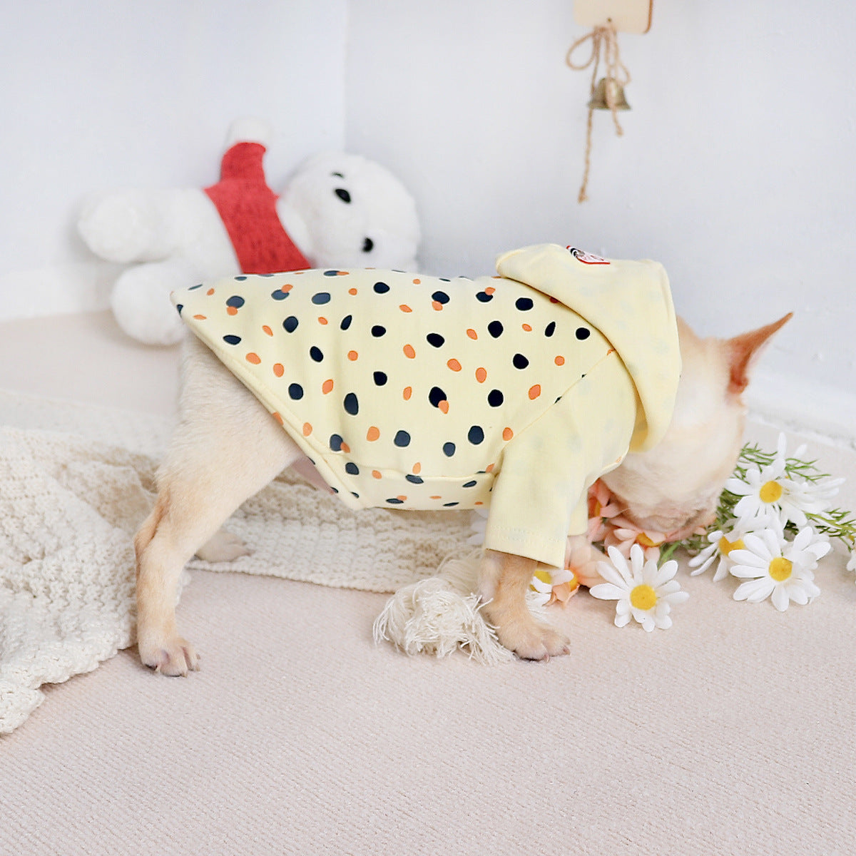 Thickened Yellow Hoodie for Small Dogs