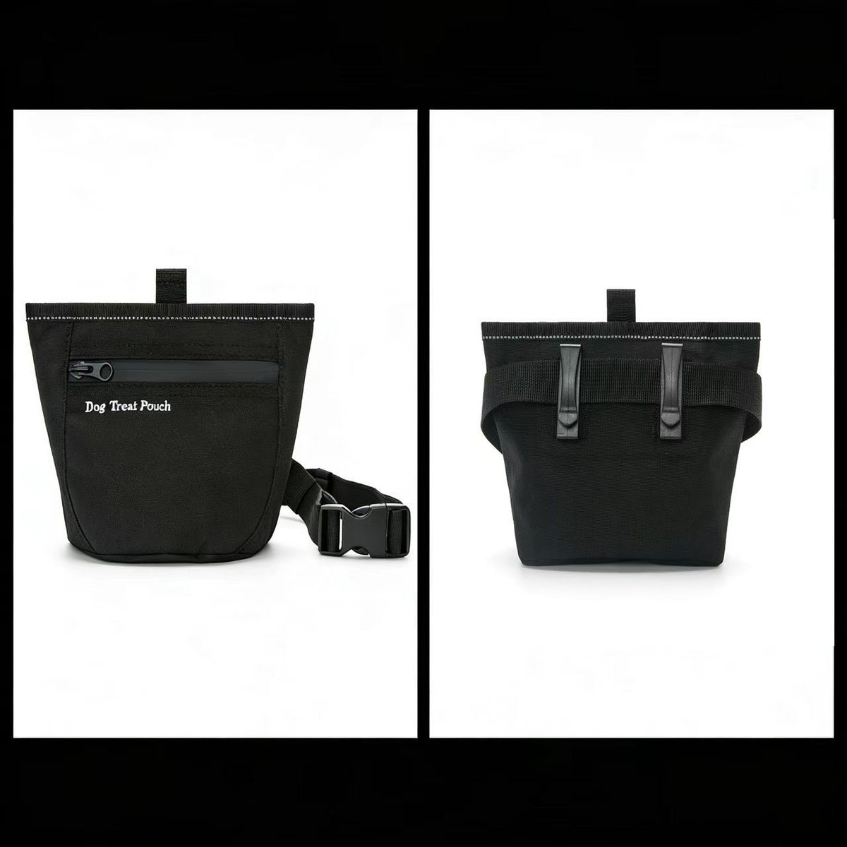 Waterproof Training Treat Pouch for Dogs in Black and Red
