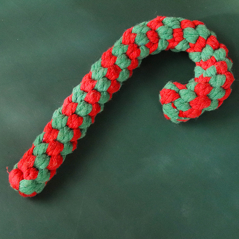 Christmas Cotton Rope Dog Toy Set with Knots