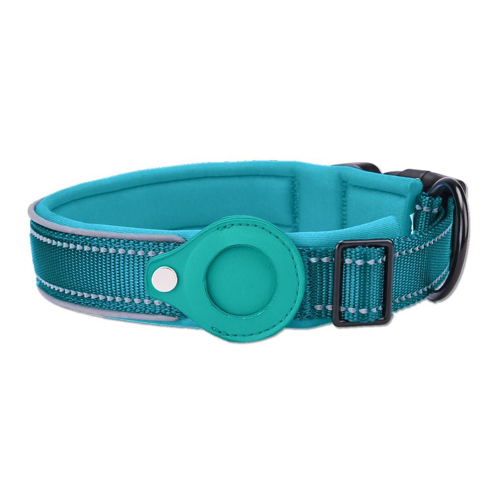 Adjustable Dog Collar with Tracker Pocket in Multiple Colors