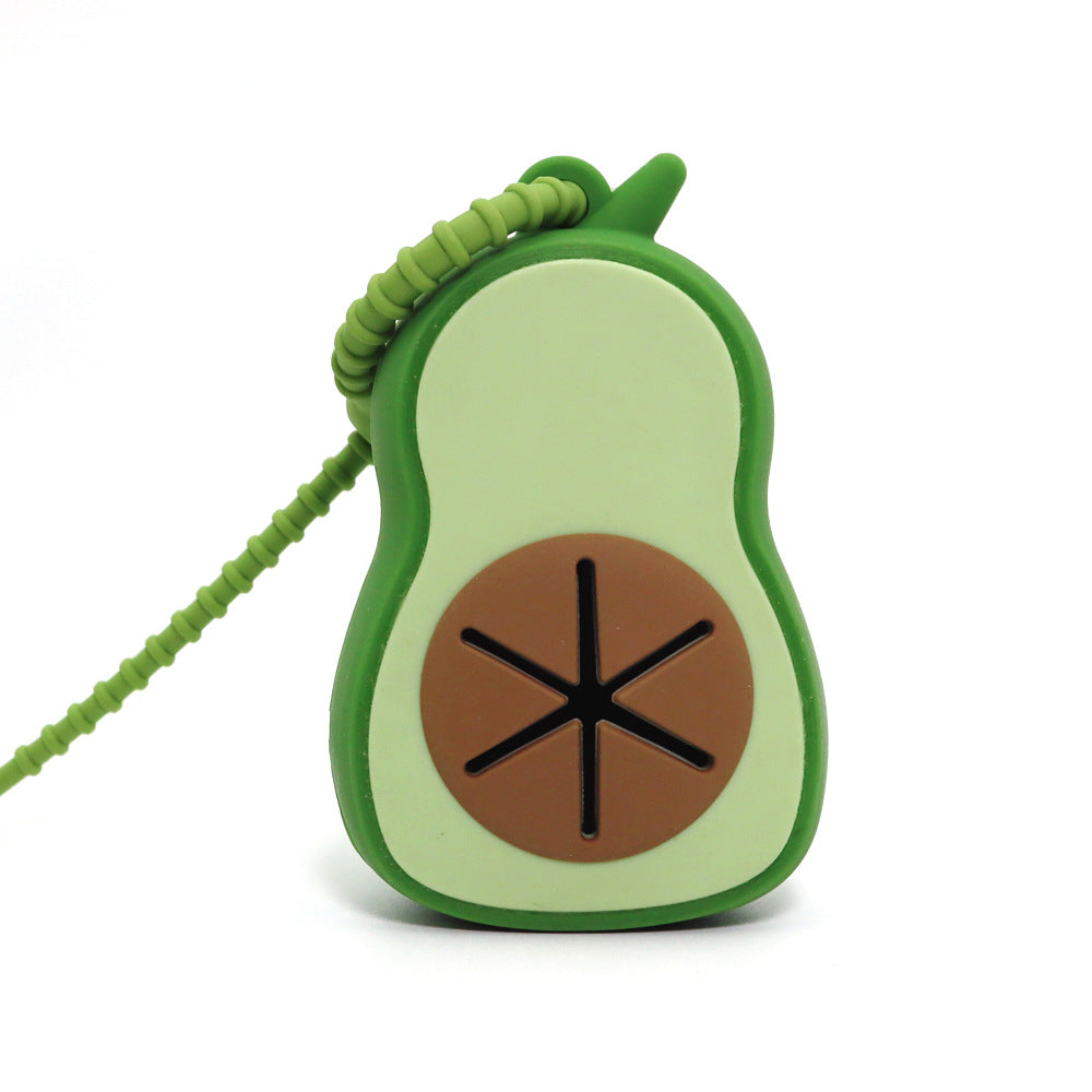 Silicone Waste Bag Clip with Avocado Design