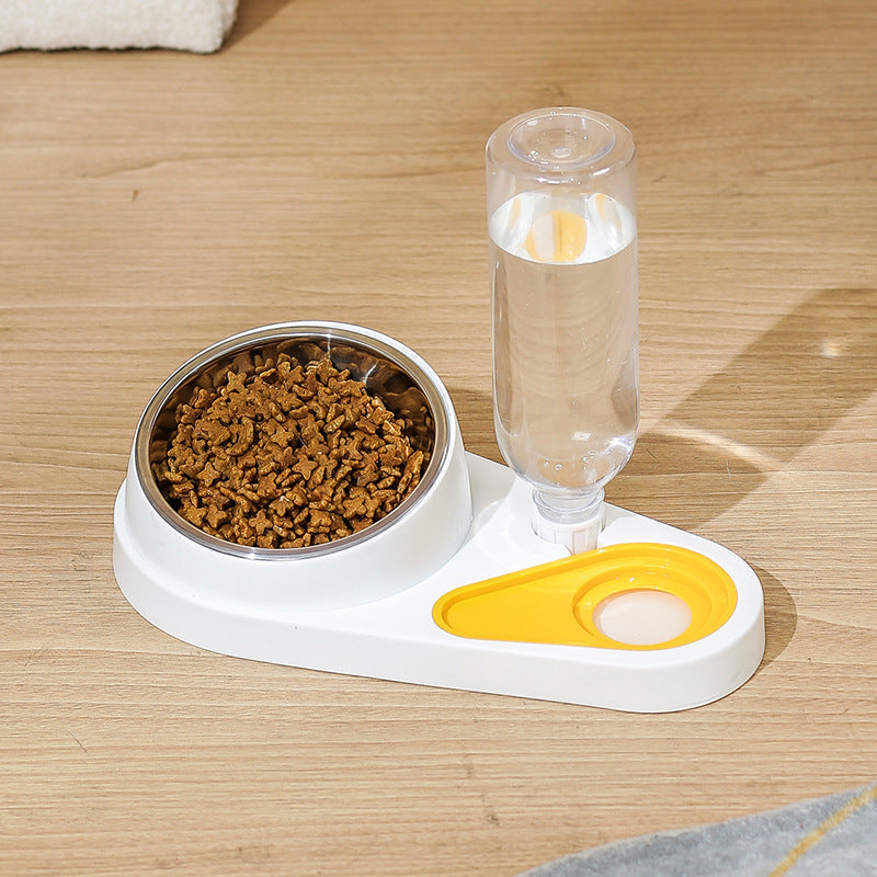 Food Bowl with Gravity Water Bottle Dispenser