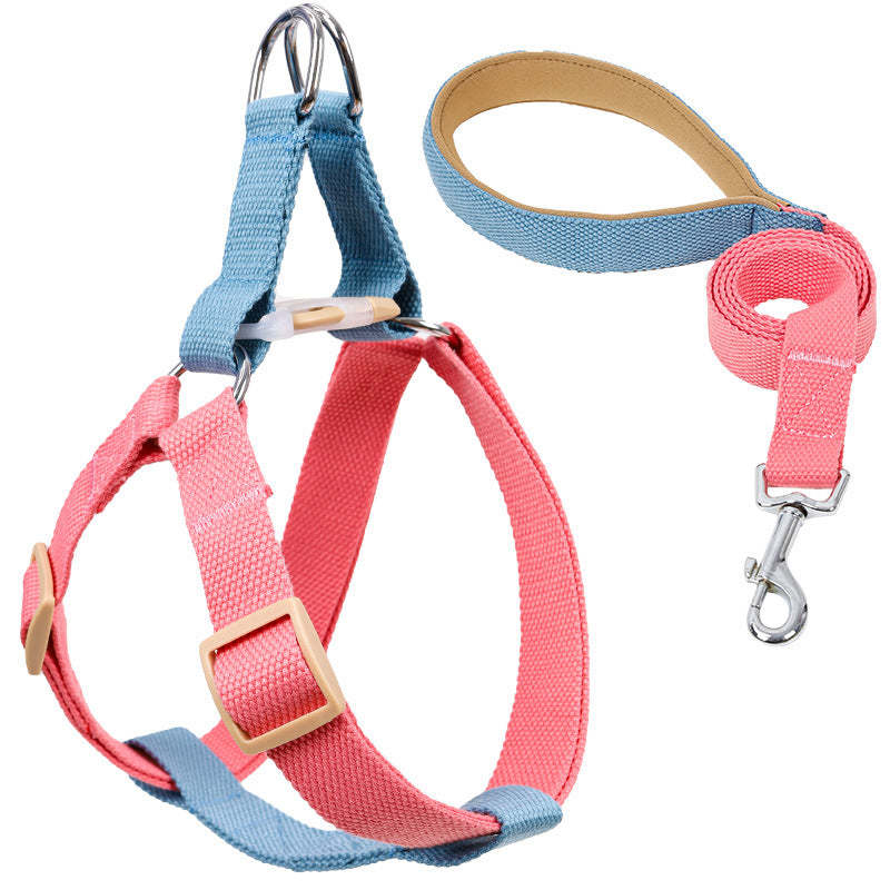 Color Drawstring Leash Vest-Style Dog Harness