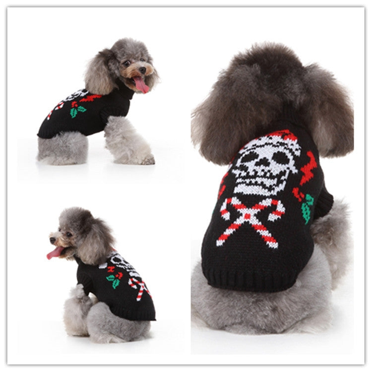 Winter Warm Black Skull Sweater Coat