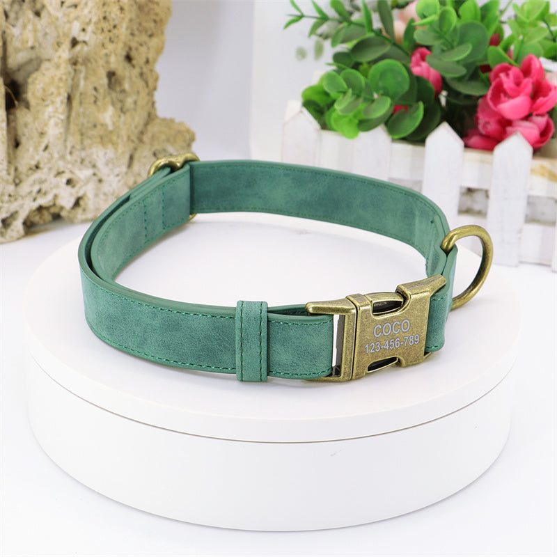Elegant Dog Collar and Leash Set in Multiple Colors
