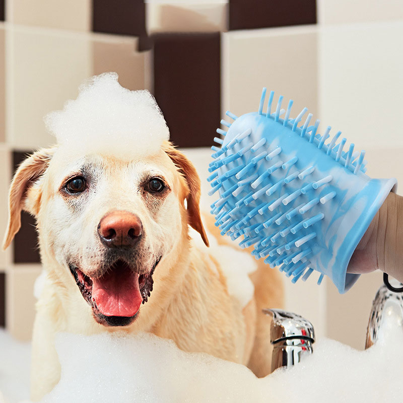 2 In 1 Paw Washer Brush Cleaning Cup in Blue and Pink