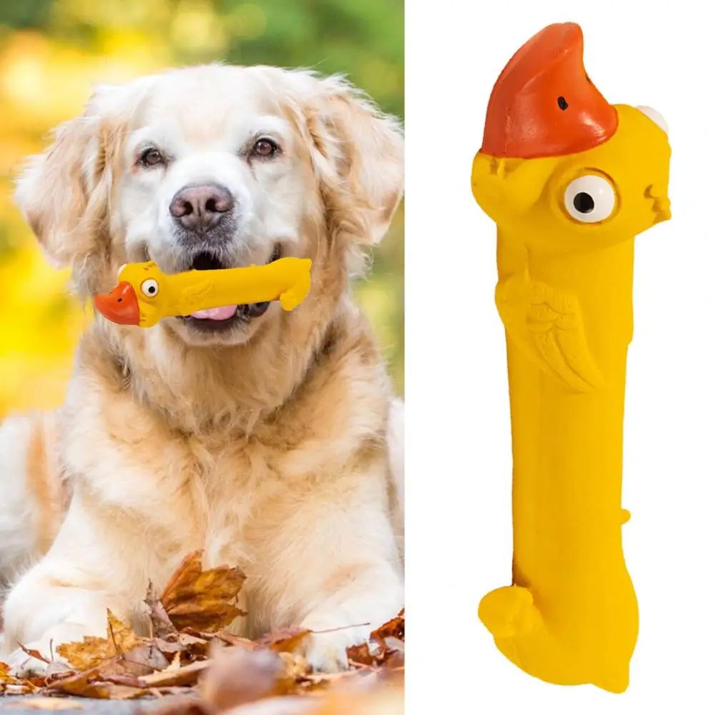 Yellow Duck Squeaky Latex Dog Toy