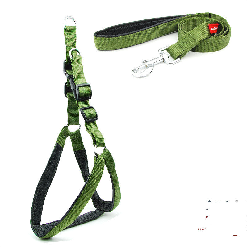 Dog Padded Harness Leash with Reflective Strips